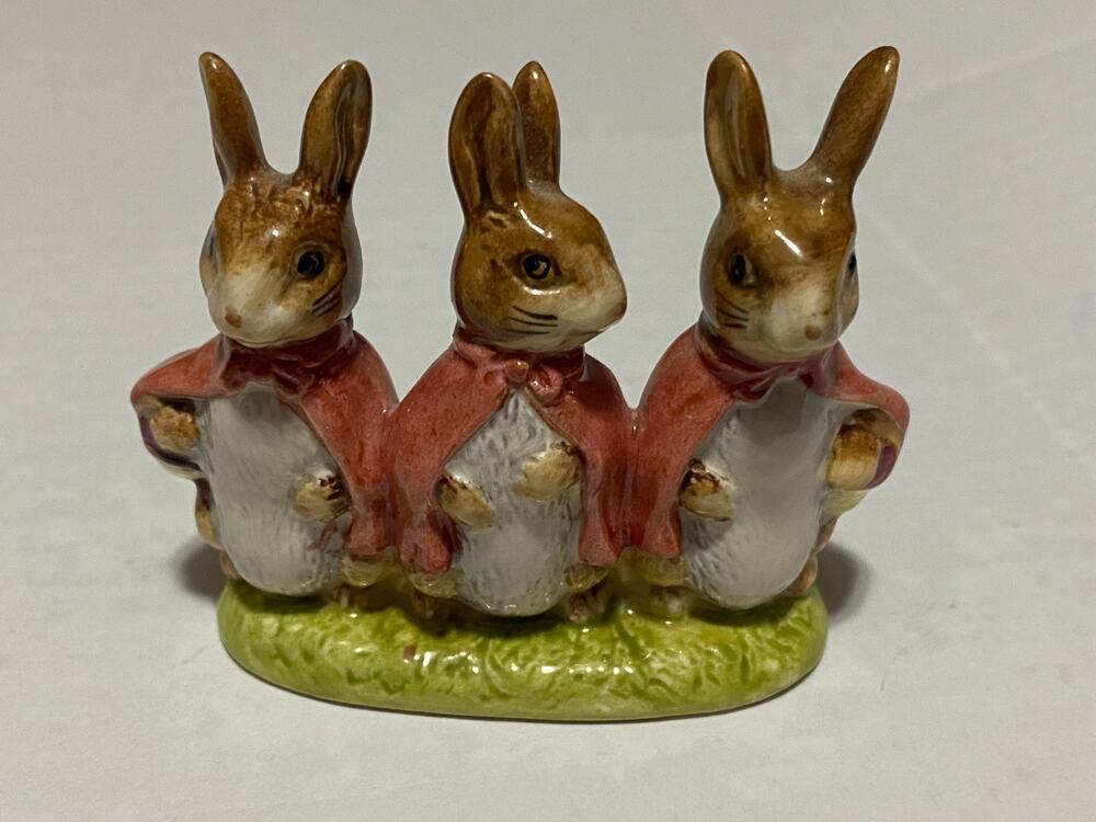 VTG 1954 Beswick Beatrix Potter's Flopsy Mopsy & Cottontail Figurine Rabbits